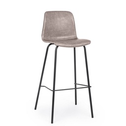 [B0734360] Sgabello bar vintage ecopelle beige Kyra cm 39 x 44 x 103,5