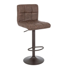 [B0733296] Sgabello bar vintage ecopelle marrone Greyson cm 42 x 51 x 92