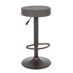 [B0733337] Sgabello vintage Bar Piper grigio scuro in ecopelle