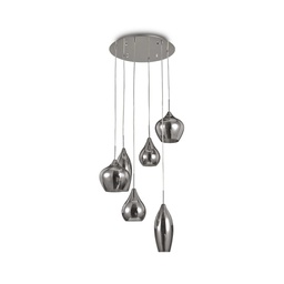 [8021696111841] Soft SP6 Fumè - Lampada sospensione D600xH560-1350mm