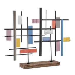 [B0182316] Soprammobile acciaio legno Mondrian