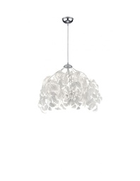 [TRIOR10461901] Sospensione 1 Luce Foglie Bianche Lavabili Leavy Ø38 cm Trio Lighting