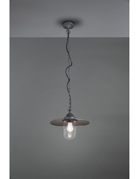 [TRIO301760142] Sospensione 1xE27 Brenta Antracite Diffusore Vetro IP44 Trio Lighting