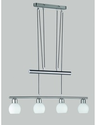 [TRIO324810407] Sospensione 4 Luci Saliscendi Freddy Nichel L78 cm Trio Lighting