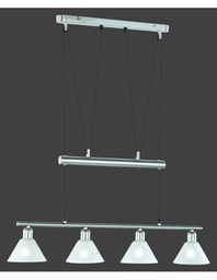[TRIO3751041-07] Sospensione 4 Luci Saliscendi Stamina Nichel L80 cm Trio Lighting
