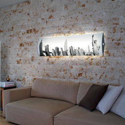 [LT/SA/PRINT/MRT] Sospensione Led Integrato in Plastica Bianco Cm. 157 x 42 x 13h