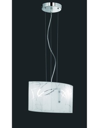 [1914614] Sospensione Rettangolare Spirelli 2xE27 Vetro Con Cerchi Decorativi Trio Lighting