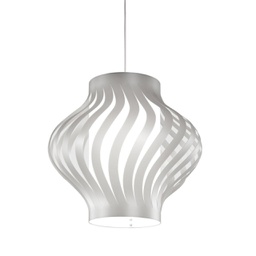 [H39S/SVR] Sospensione Silver in Plastica Bianco Cm. 40 x 39h