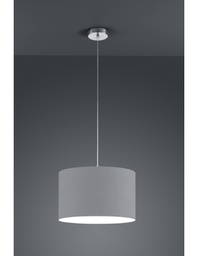 [TRIO303300111] Sospensione Singola Hotel Paralume Grigio Ø40 cm Trio Lighting
