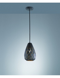 [TRIO301300142] Sospensione Singola Onyx Antracite con Tagli Laser Trio Lighting