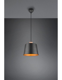 [TRIO312700132] Sospensione Singola Paralume Nero Oro Harris Trio Lighting