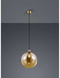 [TRIOR30771004] Sospensione Singola Sfera Vetro Ambra Dino Ø30 cm Trio Lighting