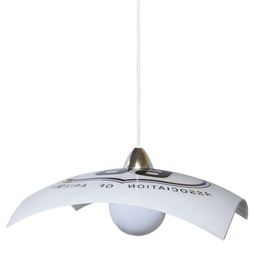 [ROUTE66/S] Sospensione moderna vetro bianco route66 montatura cromo 40xh.16 cm