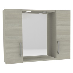 [DFL2061321] Specchiera Da Bagno Pensile Doppio 'Dia' Cm 77 X 16 X H.57 - Rovere Grigio