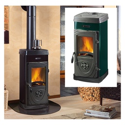[DFL7000532] Stufa Panoramica A Legna 'Super Junior' Colore Nero