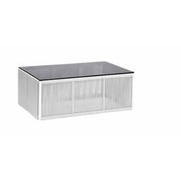 [B0661009] Tavolino da esterno Kloe bianco con piano in vetro