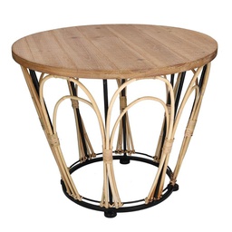 [V8039140000] Tavolino legno noce tondo cmø63h50
