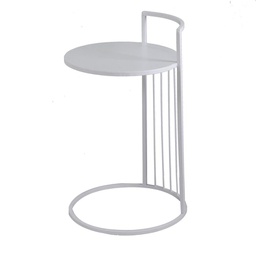 [V6452660000] Tavolino metallo bianco tondo cmø38h54/65