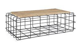 [B0746809] Tavolino metallo legno rettangolare Trellis
