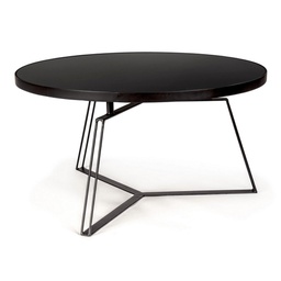 [B0746297] Tavolino nero in metallo stile design Ø70a - 38h