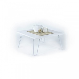 [FZ93749] Tavolino per colazione letto bianco Con gambe pieghevoli cm 60 x 60 x 29 h