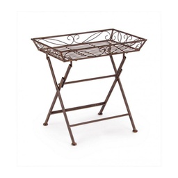 [B0720441] Tavolino rustico in metallo rettangolare marrone Melanie