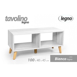 [GIC801457] Tavolino salotto basso bianco cm 100 x 40 x 45 h
