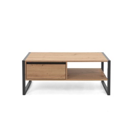 [FZ90450] Tavolino salotto con cassetto quercia antracite cm 100x 55 x 40 h(DENVER55)