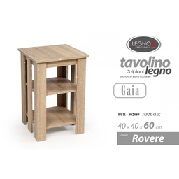 [GIC802089] Tavolino salotto ingresso rovere quadrato cm 40 x 40 x 60 h