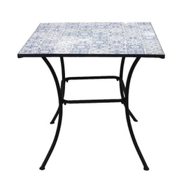 [2002390] Tavolo Mosaico Metal Azulejos 80x80 cm