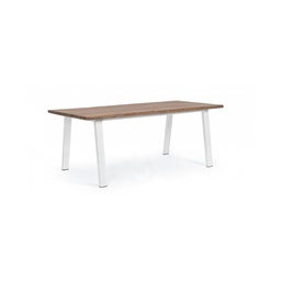 [B0806909] Tavolo Oslo da giardino Bianco-Naturale 100x200 cm