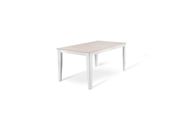 [OM/432/CB] Tavolo allungabile cemento bianco-metallo bianco 90 cm x 156- 316 cm H. 76 cm