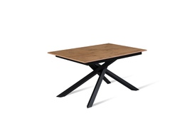 [OM/434/RO] Tavolo allungabile cemento grigio - nero 90 cm x 140- 190 cm H. 76 cm