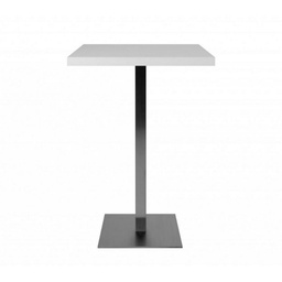 [FZ95739] (3c) Tavolo alto Quadrato 105 cm piano bianco e base cromo   cm 70x70xh.105