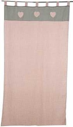 [V9159990000] Tenda rosa decoro cuori st-0400 cm. 154x 260