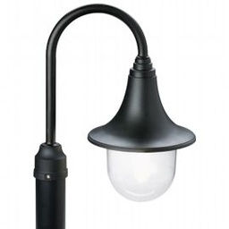 [SOV449/06] Testa-palo in termoplastico trasparente, diametro 60mm, altezza max lampada 150mm, IP43 nero