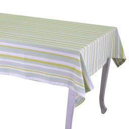 [V7913410000] Tovaglia stripe verde tinto in filo cm140x240
