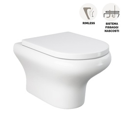 [DFLEX-181-N411] Vaso Sospeso Compact/Ninfea Rimless Fissaggio Nascosto