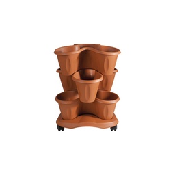 [043740] Vaso Trifoglio con Sottovaso in Terracotta 30015