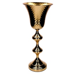 [V6142040000] Vaso metallo oro cm22x22h51