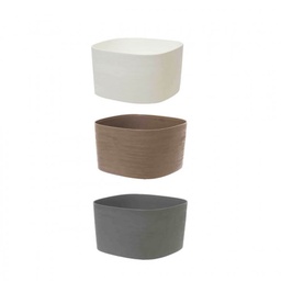 [20005895] Vaso quadrato Rodi con riserva d'acqua - 37x37 h21cm
