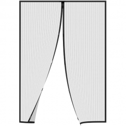 [8056157800897] Zanzariera per porte magnetica a tenda riducibile Nera 100x220 cm
