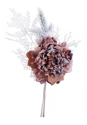 [B0939407] 10x Pick Peonia Ginny Marrone Innevato