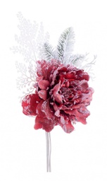[B0939408] 10x Pick Peonia Ginny Rosso Innevato
