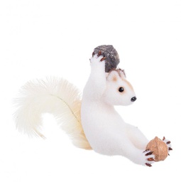 [B0939124] 2x Scoiattolo Alvin Seduto Bianco 38X23H