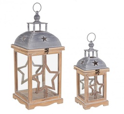 [B0926718] 2x Set2 Lanterna Isa Legno Nat C