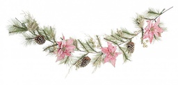 [B0932859] 3x Boa Annabel Poinsettia Rosa H180