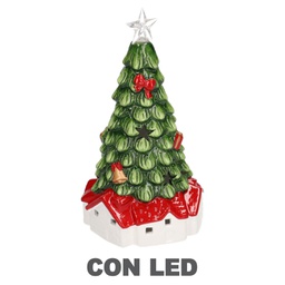 [V6135830000] Albero ceramica verde con led cm16x15,5h30,5